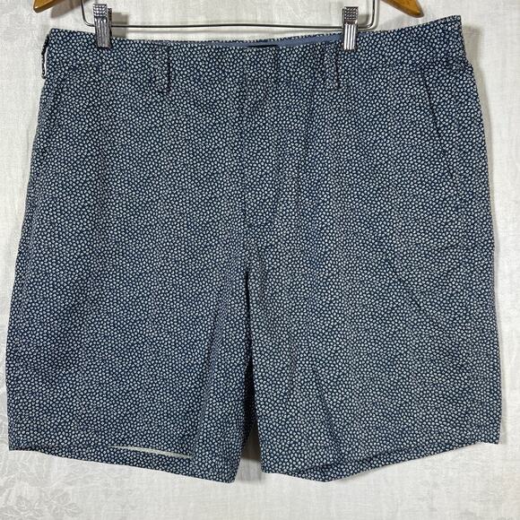 J Crew Club Shorts 38 9" Inseam Navy White Tiny Ditzy Floral Golf Preppy - Picture 1 of 14